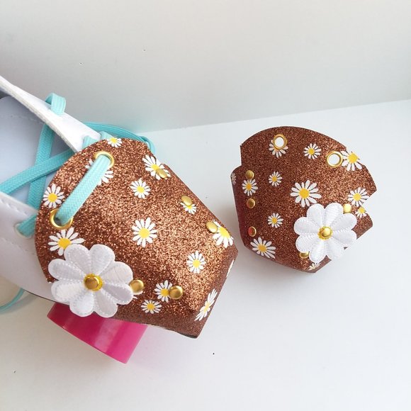 Roller Skate Toe Guards Roller Skates Toe Caps Glitter Daisy floral guards